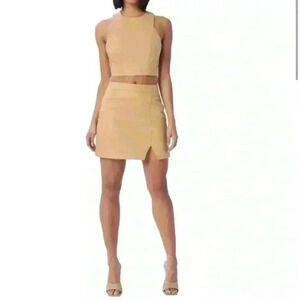 NEW LITA 100% Lamb Leather Skirt ~ Iced Coffee ~ size 6 ~ GORGEOUS!